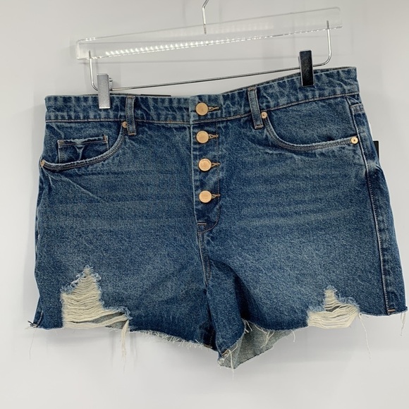 Blank NYC Barrow Vintage high-rise denim jean shorts cut-off distressed new 31 - Picture 1 of 5